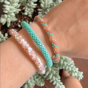 Sashka Co. Beaded Glass Bracelets Set of 3